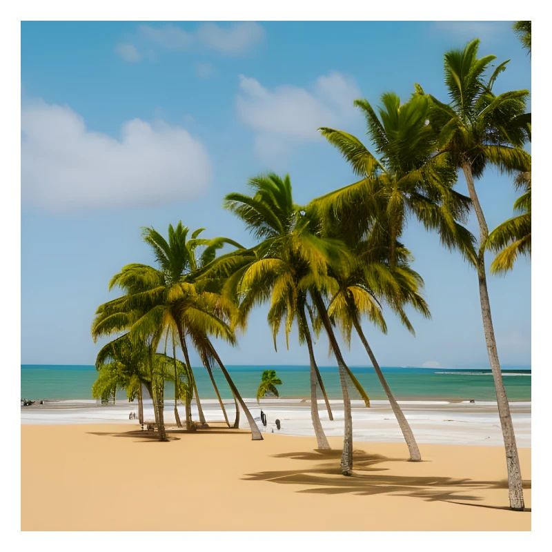 Ruhiger Strand mit Palmen