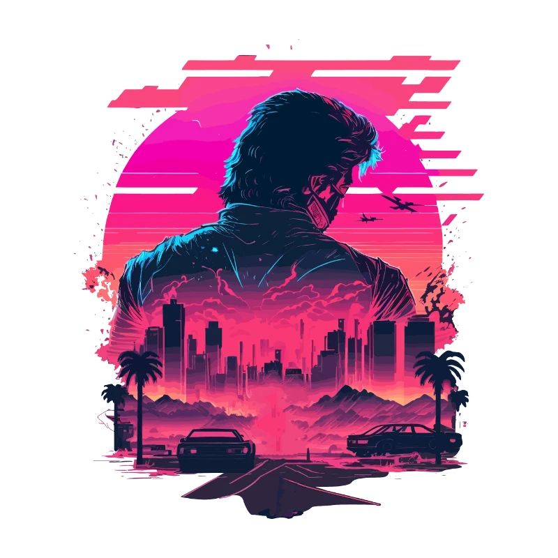 Synthwave City Skyline