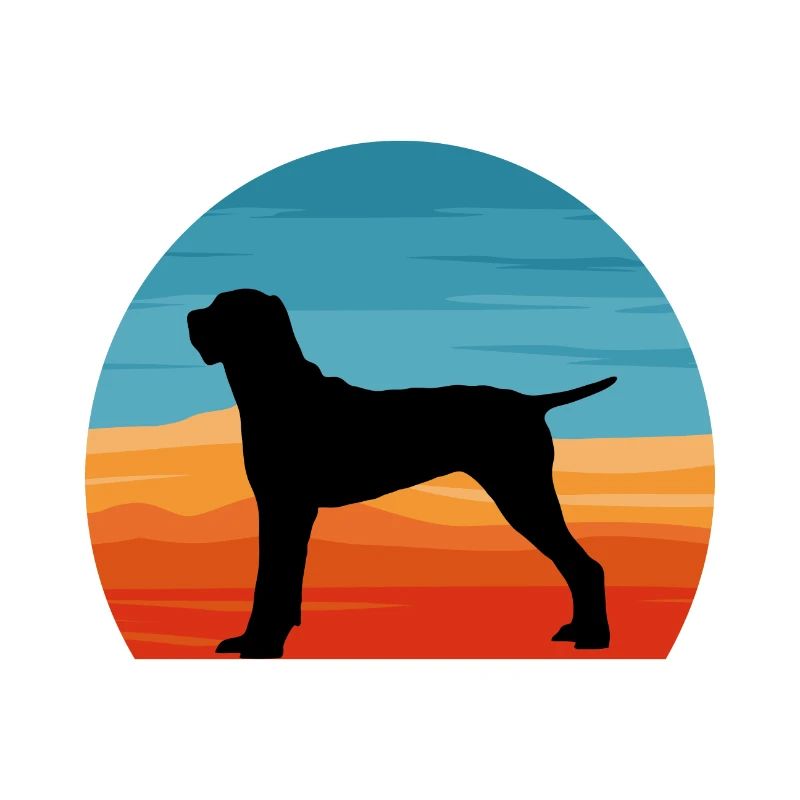 Ariege Pointer Dog Lover Silhouette Vintage Sunset