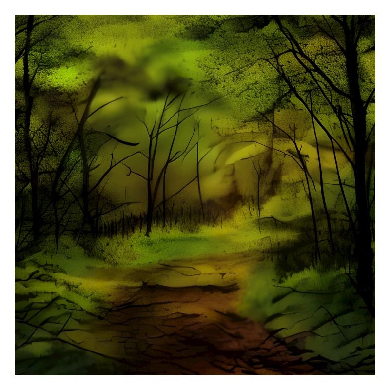Dark watercolor forest nature