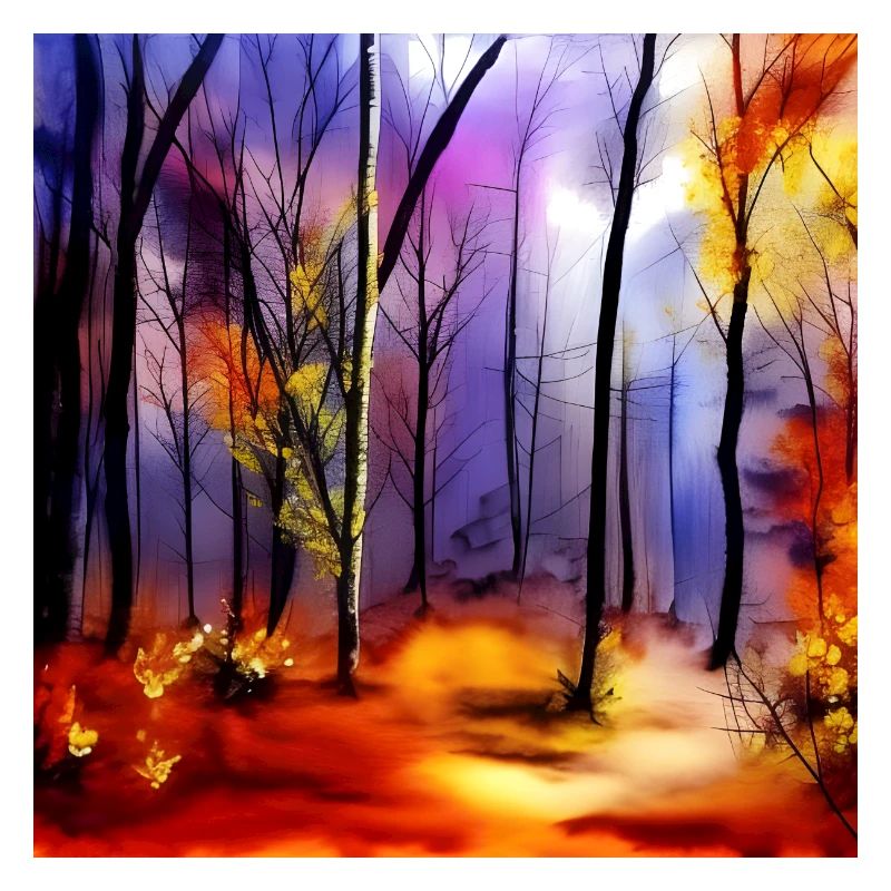 Magic watercolor nature forest