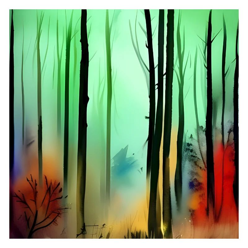 Forêt d’aquarelle d’automne
