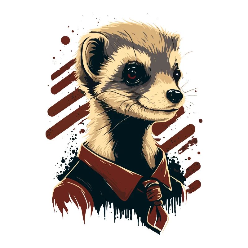 Frettchen mit Krawatte