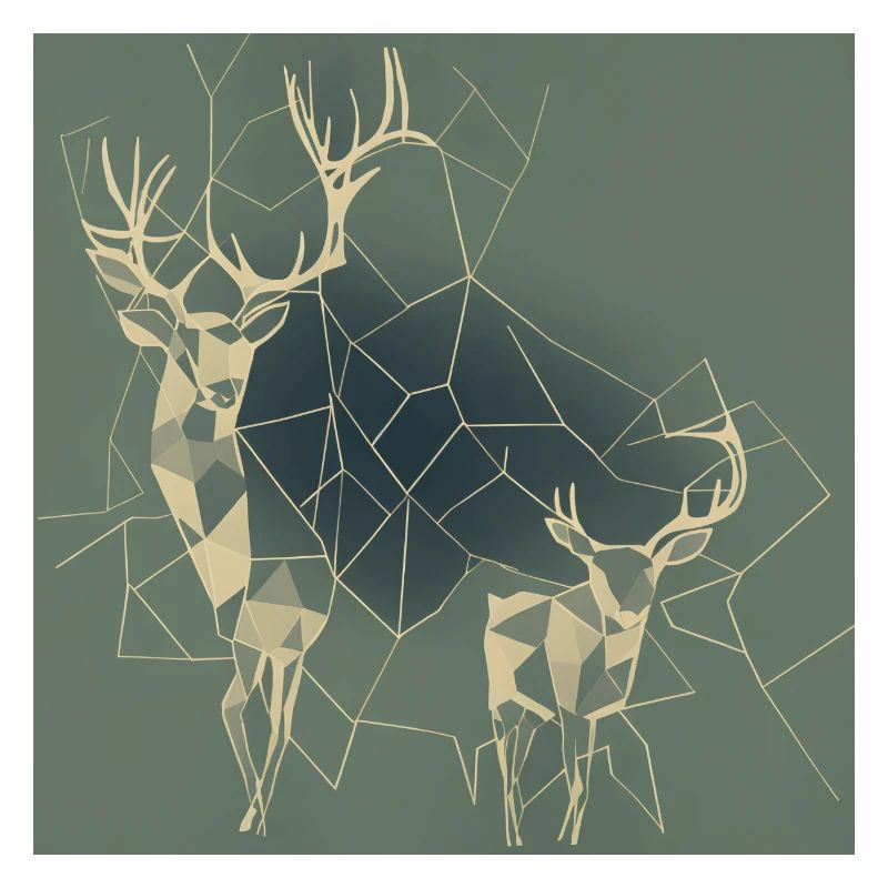 Deer Roe deer geometrically