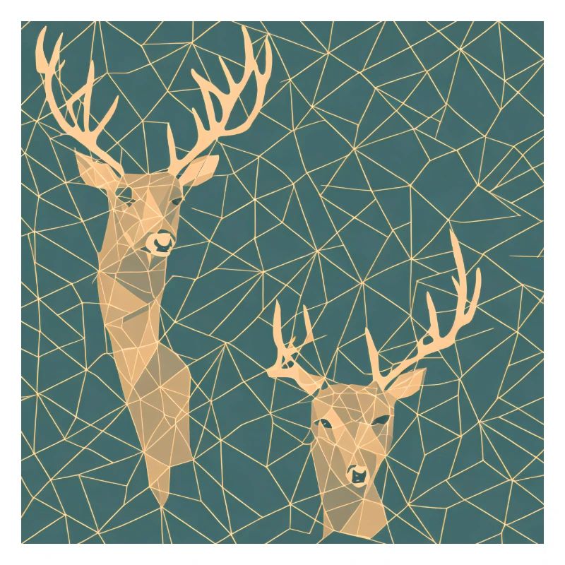 Deer Roe deer geometrically