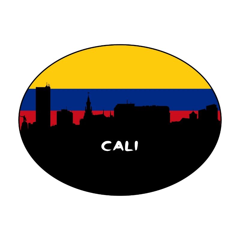 Cali Colombie Drapeau Skyline Voyage Silhouette