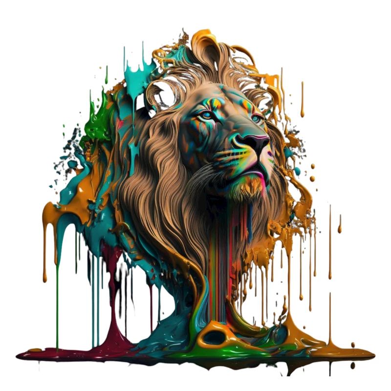 Rainbow Lion | Rainbow Lion | AI generated Art