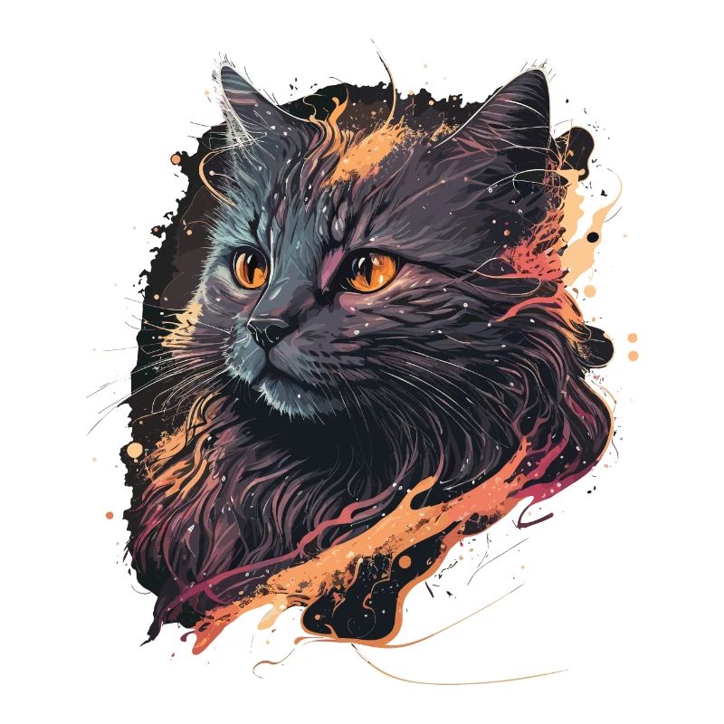 Illustration de chat vintage