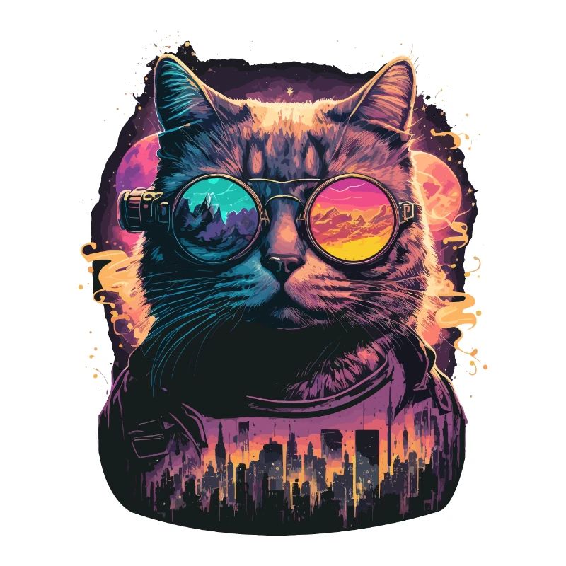 Neon Katze Illustration