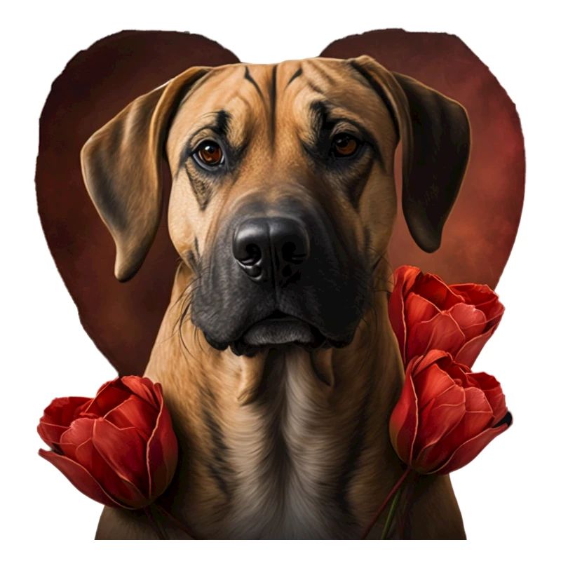 Black Mouth Cur Saint-Valentin