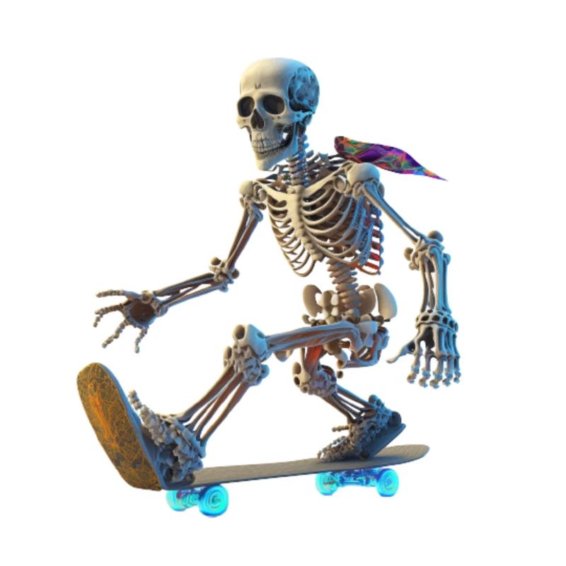 Skeleton-skateboarder