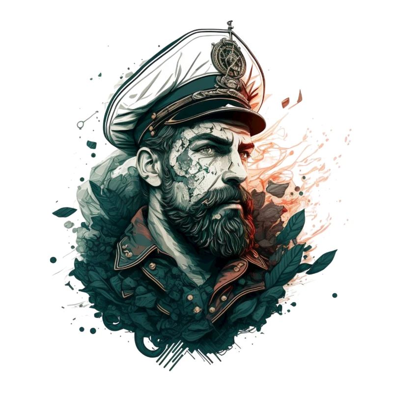 Le capitaine et son voilier, marin