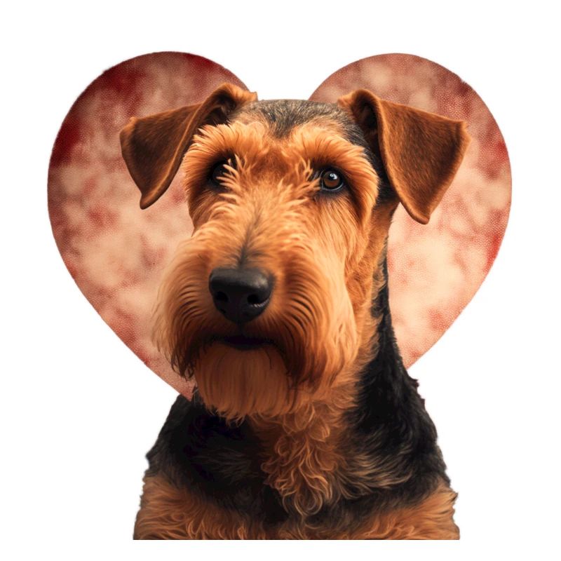 Airedale Terrier Valentins Tag