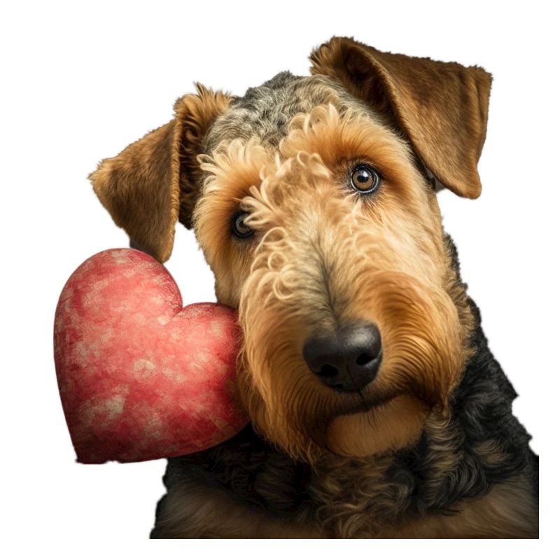 Airedale Terrier Valentins Tag