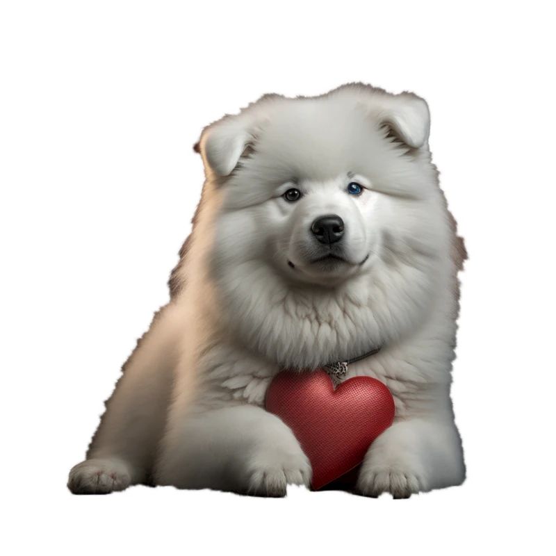 Samoyède Saint-Valentin