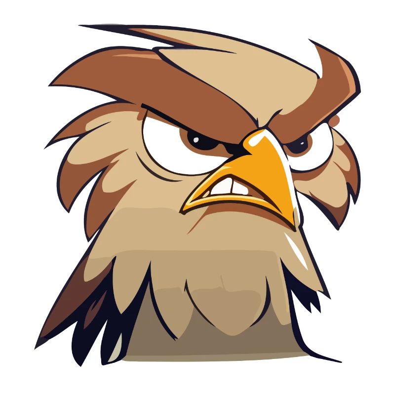 Funny Eagle Head Cartoon Illustration