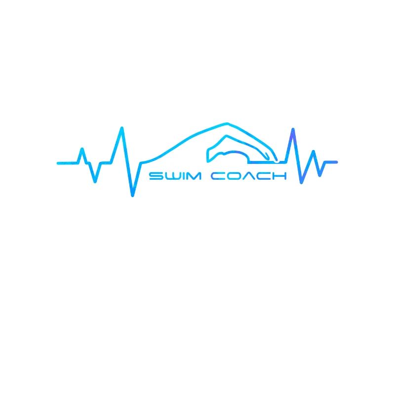 Schwimmtrainer Herzschlag Single Line Art