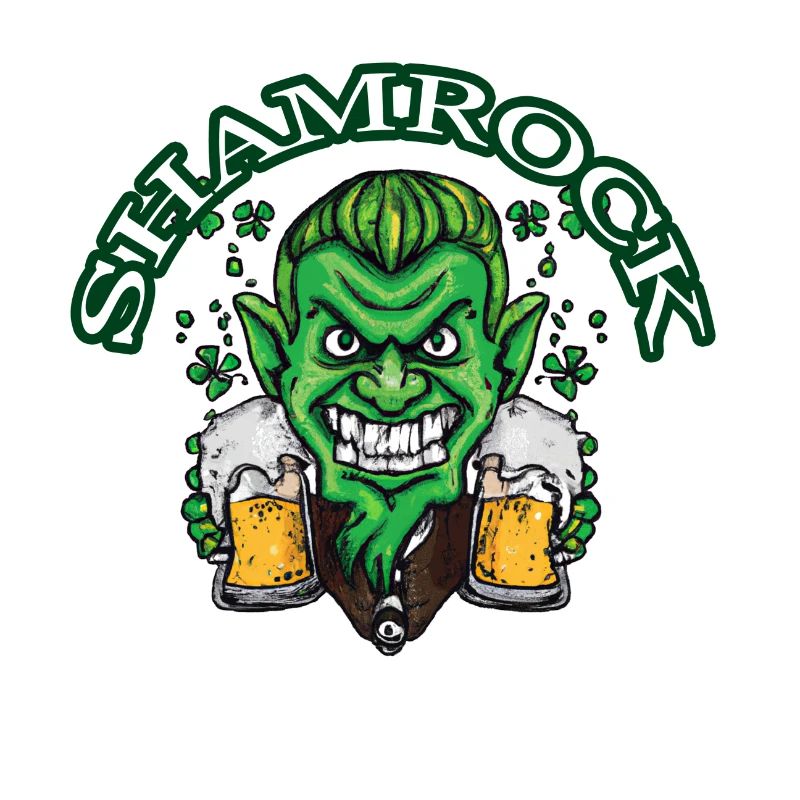 Shamrock & Kobold avec de la bière à la main