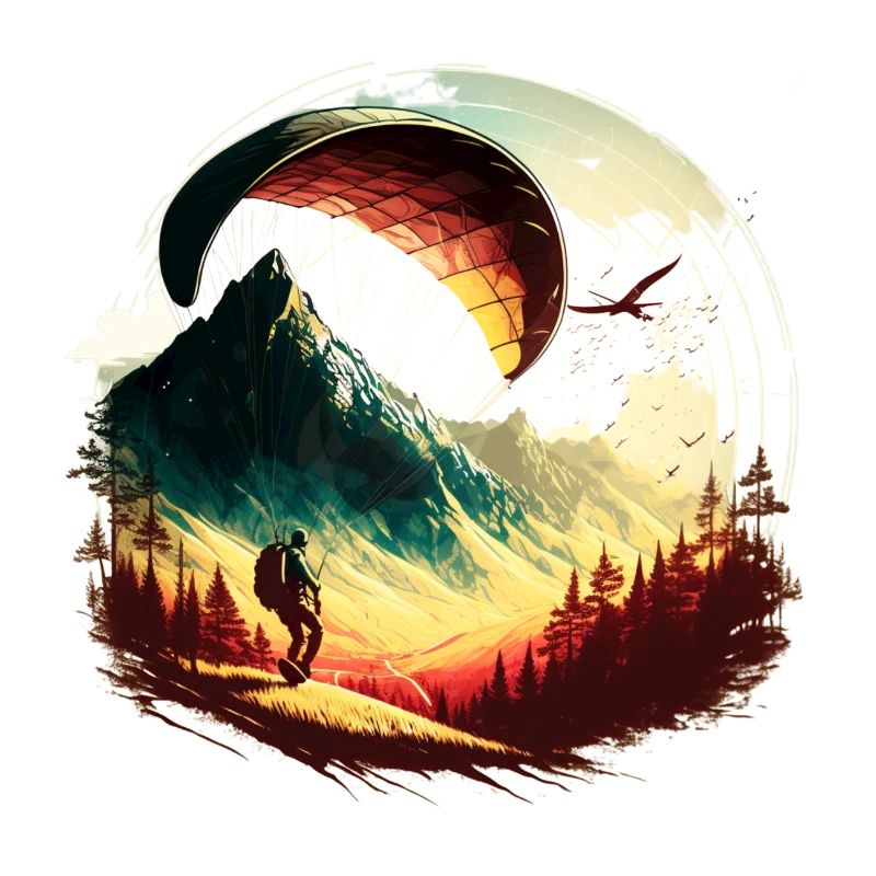 High above the clouds, cool paraglider