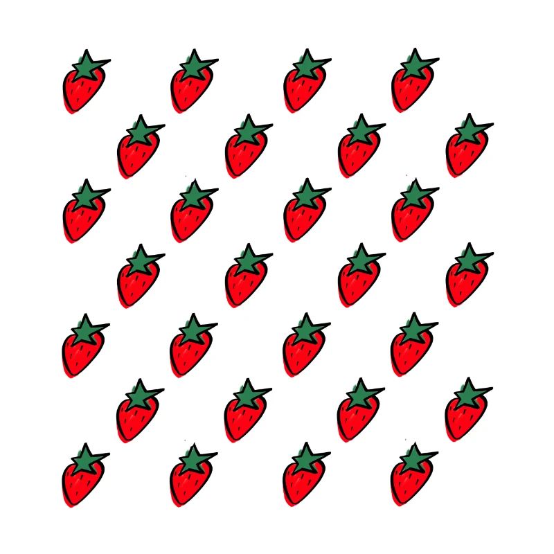 Muster von Erdbeeren in einem Durcheinander