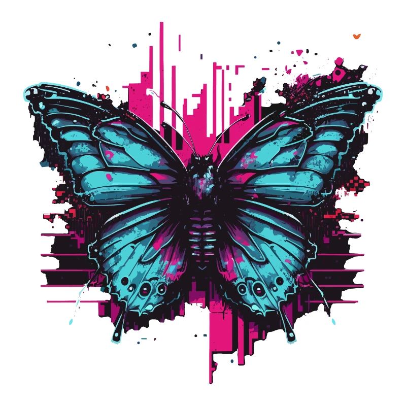 Cool Vaporwave Butterfly