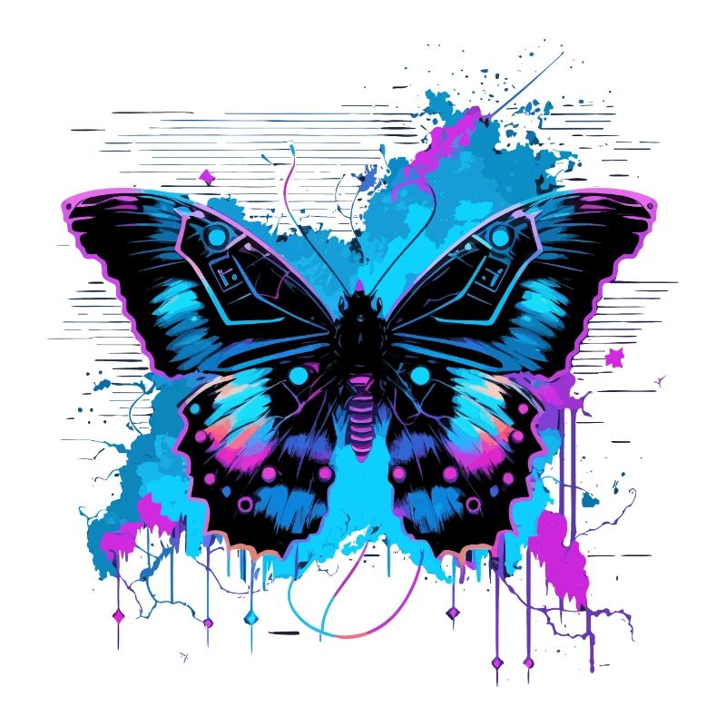 Leuchtender blauer Schmetterling