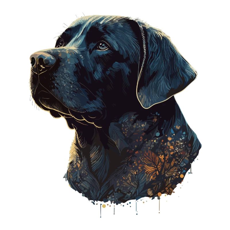 Incroyable Labrador Retriever avec un corps de style feuilles