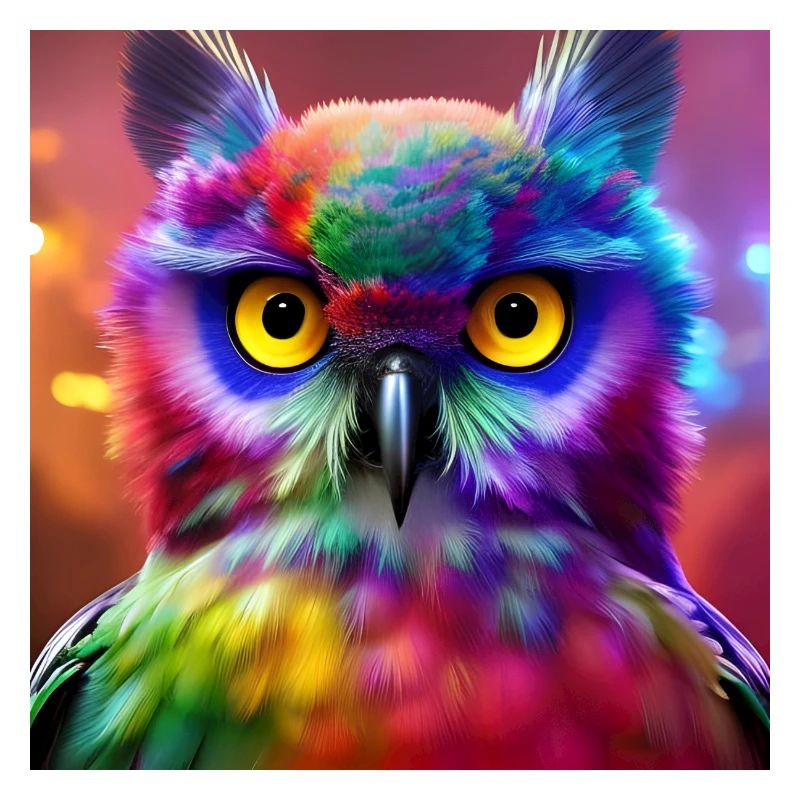 Eule, Regenbogen, Bunt