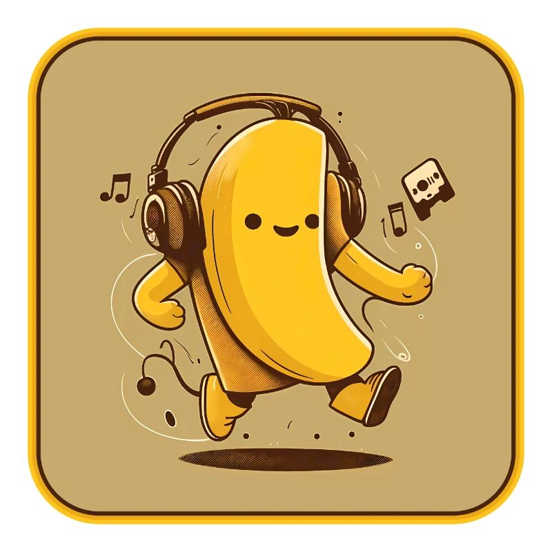 Banane avec écouteurs