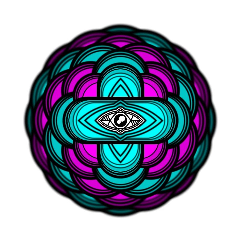 3D Mandala Neon Eye