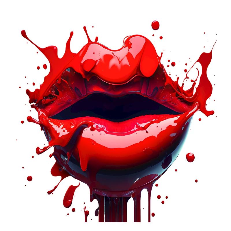 Lips 3Dcolor process melt splashes de couleur