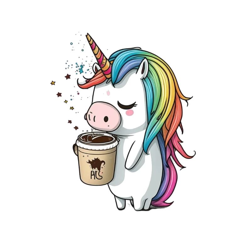 Einhorn mit Kaffee