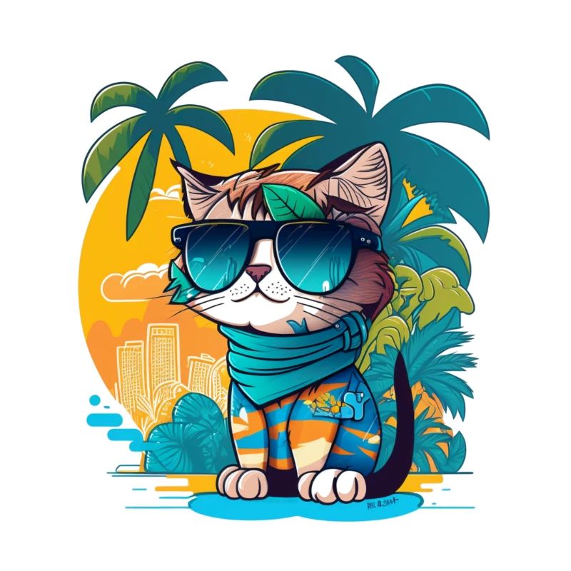 Cute Cat Tropical 4