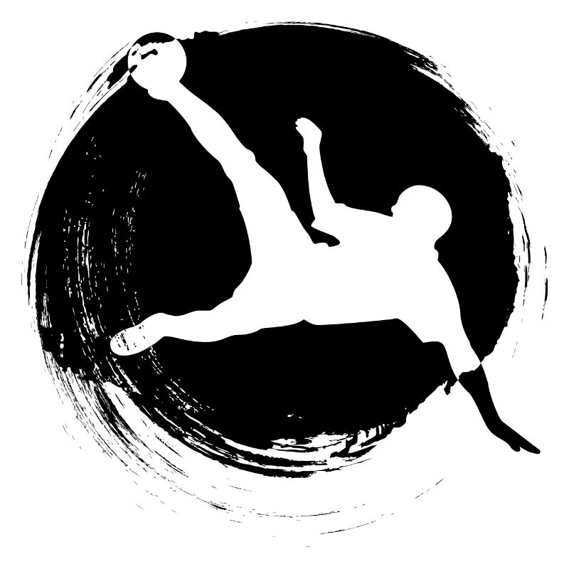 Fußball Schere Mann Schwarz