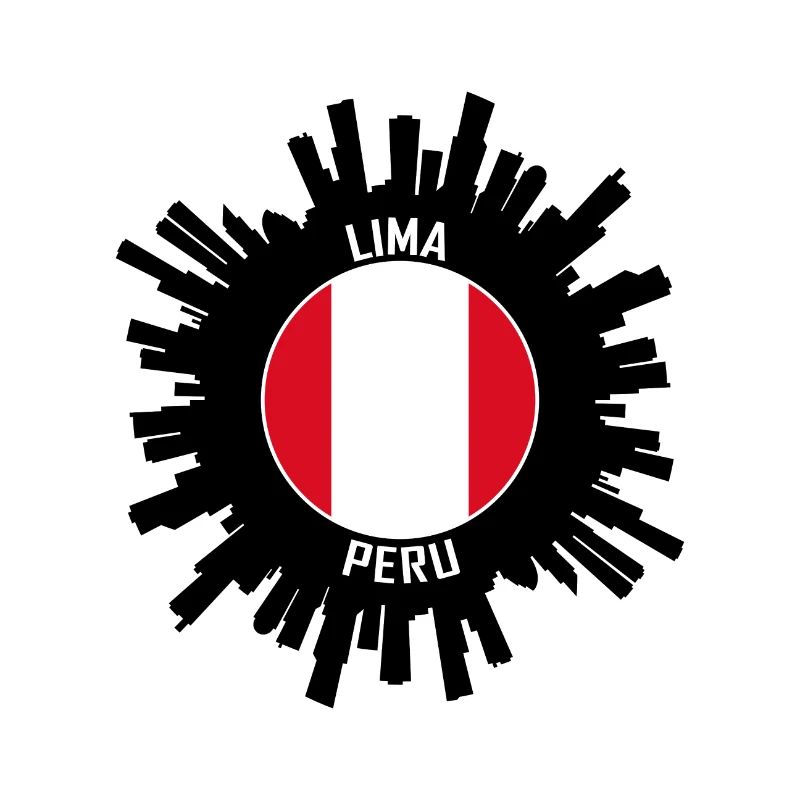 Lima Skyline Peru Flagge Reisesouvenir