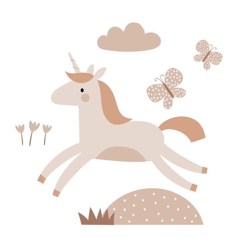 Unicorn and butterflies | Modern and boho
