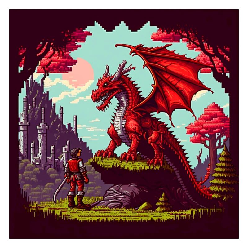 8bit Pixel Drache