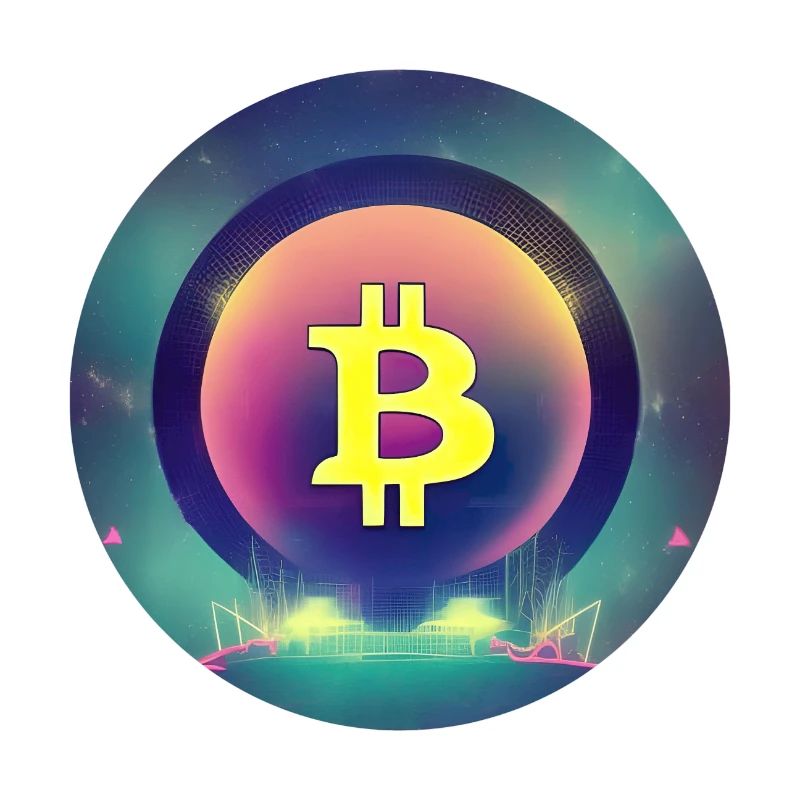 Bitcoin Logo im Synthetische Wave Stil