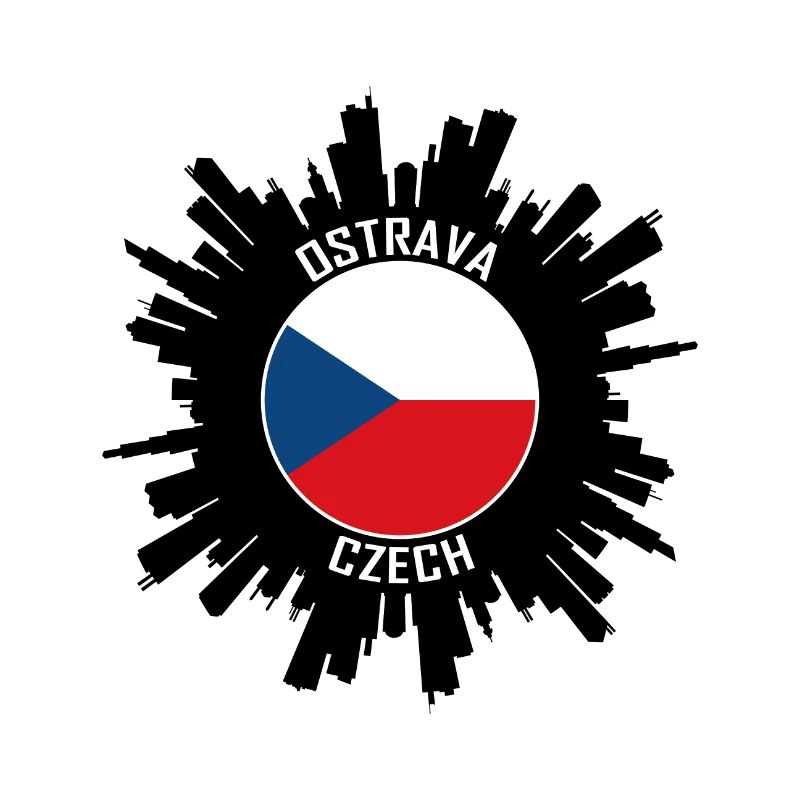 Ostrava Skyline Drapeau tchèque Souvenir de voyage