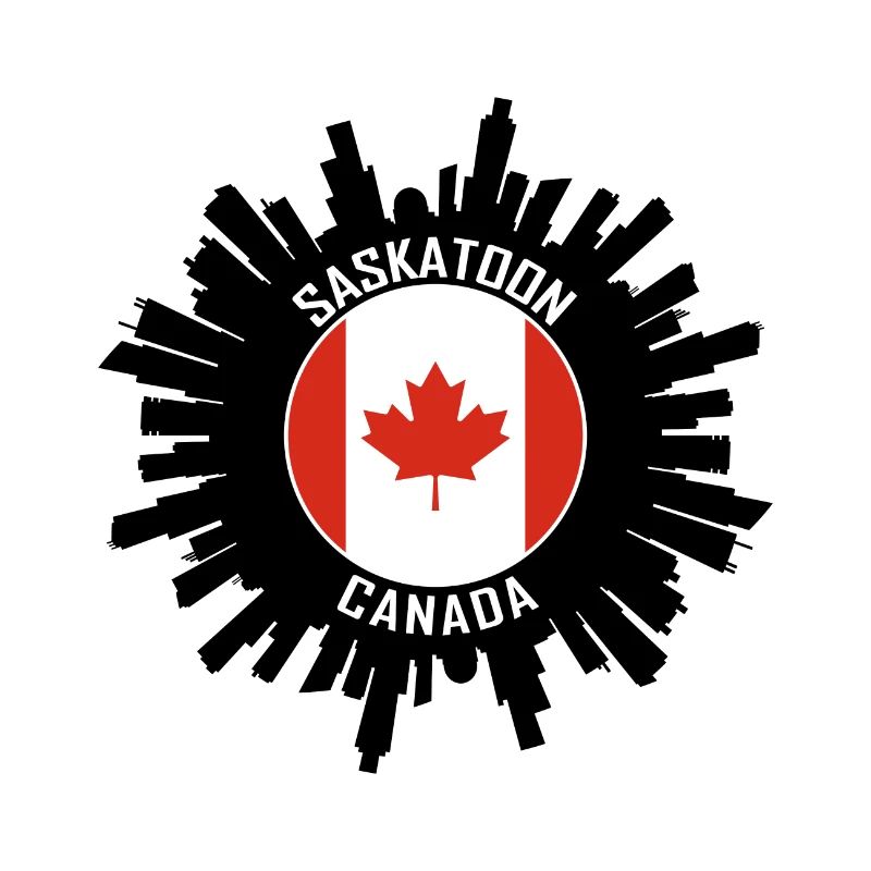 Saskatoon Skyline Kanada Flagge Reise-Souvenir