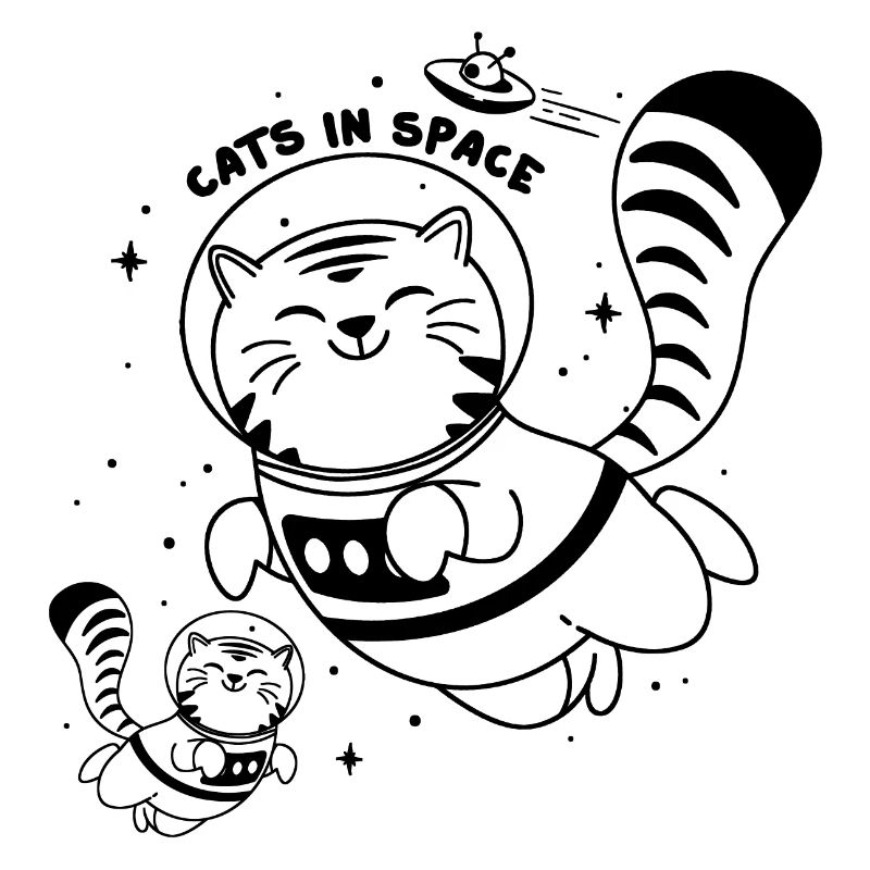 Chats dans l’espace - Chat Astronaute Mignon Funny Print