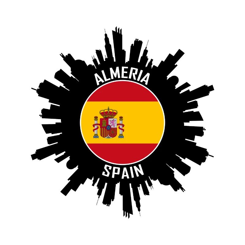 Almeria Skyline Spanien Flagge Reise-Souvenir