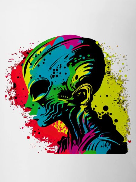 Cool Retro Futuristic Alien - Rainbow