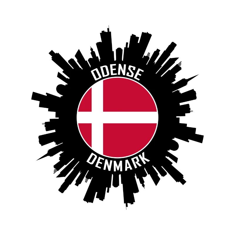 Odense Skyline Danemark Flag Souvenir de voyage