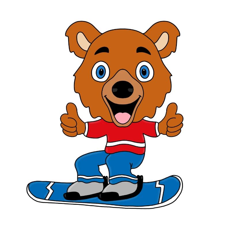 TEDDY - BÄR - TEDDYBÄR - SNOWBOARD - TIER