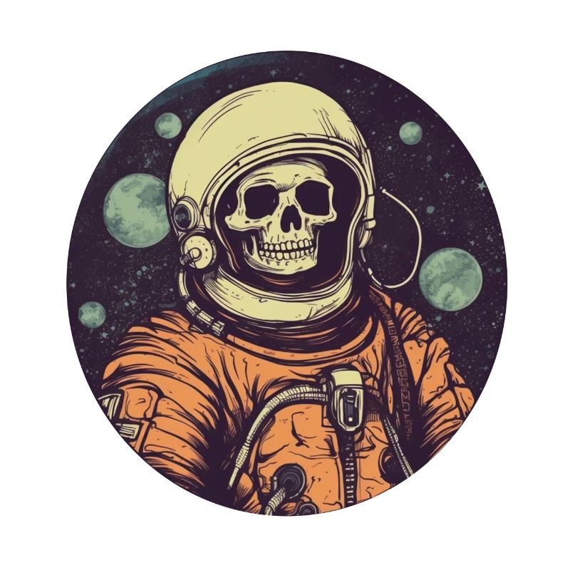 Creepy skeleton as an astronaut