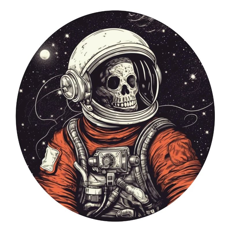 Creepy skeleton as an astronaut