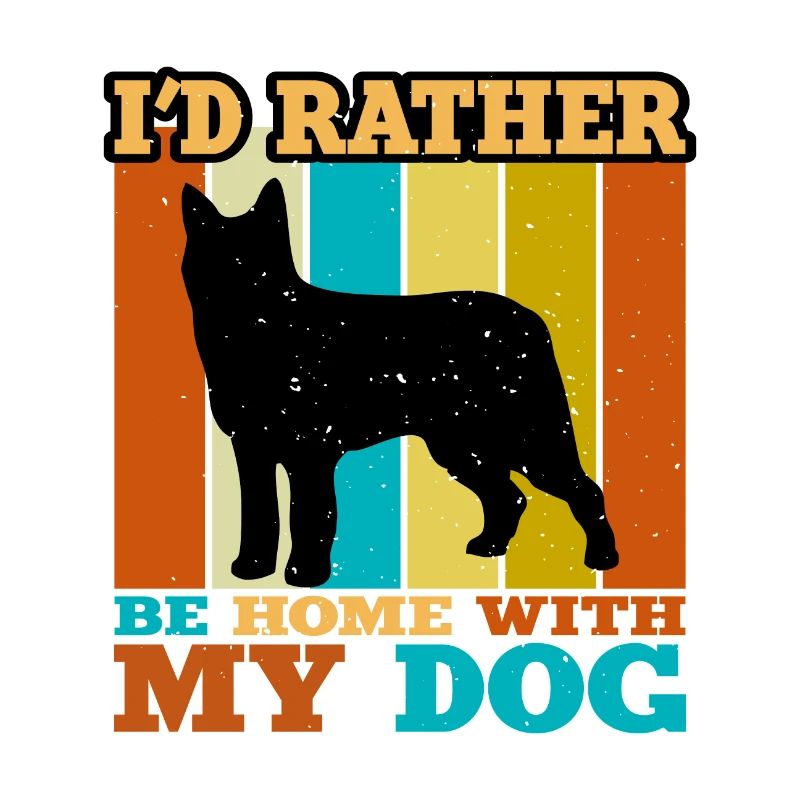 Bouvier Des Ardennes Hund Silhouette Retro Sunset