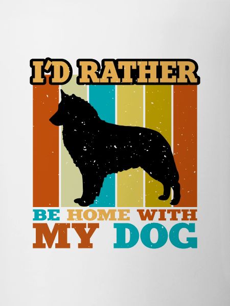 Bohemian Shepherd Dog Love Silhouette Retro Sunset