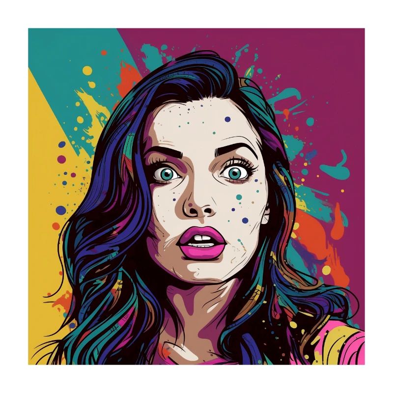 Pop Art Überraschtes Gesicht